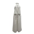 thumbnail image 4 of Cagogo Women's 2 Piece Halter Crop Top Wide Leg Pants Set Casual Boho Vacation Outfits Loose Sleeveless Summer Matching Lounge Suits Airport Travel Clothes, White M, 4 of 6