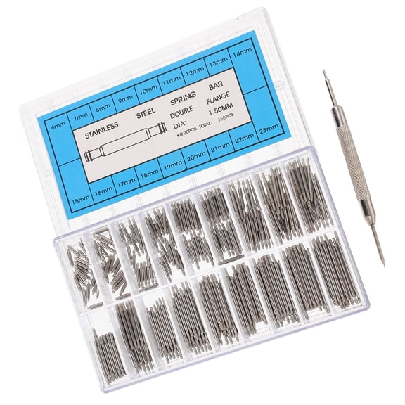 Mobutofu 360Pcs Watch Tools Kit Watch Band Spring Bars Silver Transparent Color For Watch Strap Replacement