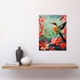 thumbnail image 4 of Hummingbird and Pink Hibiscus Flowers Colourful Textile Quilt Design with Spring Blooms Unframed Wall Art Print Poster Home Decor Premium, 4 of 5