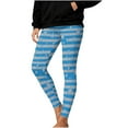 thumbnail image 2 of Fengqque Women's Christmas Stripe Printed Fashionable Elastic Leggings Fitness Running Casual Pants Light Blue XL(XL), 2 of 9