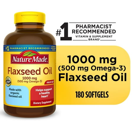 UPC 031604017156 product image for Nature Made Flaxseed Oil 1000 mg Softgels  Dietary Supplement  180 Count | upcitemdb.com