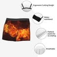 thumbnail image 3 of Sikiie Fiery Orange Flames Energy Print Men's Boxer Briefs, Elastic Waistband Boxer Briefs Leggings-Medium, 3 of 5