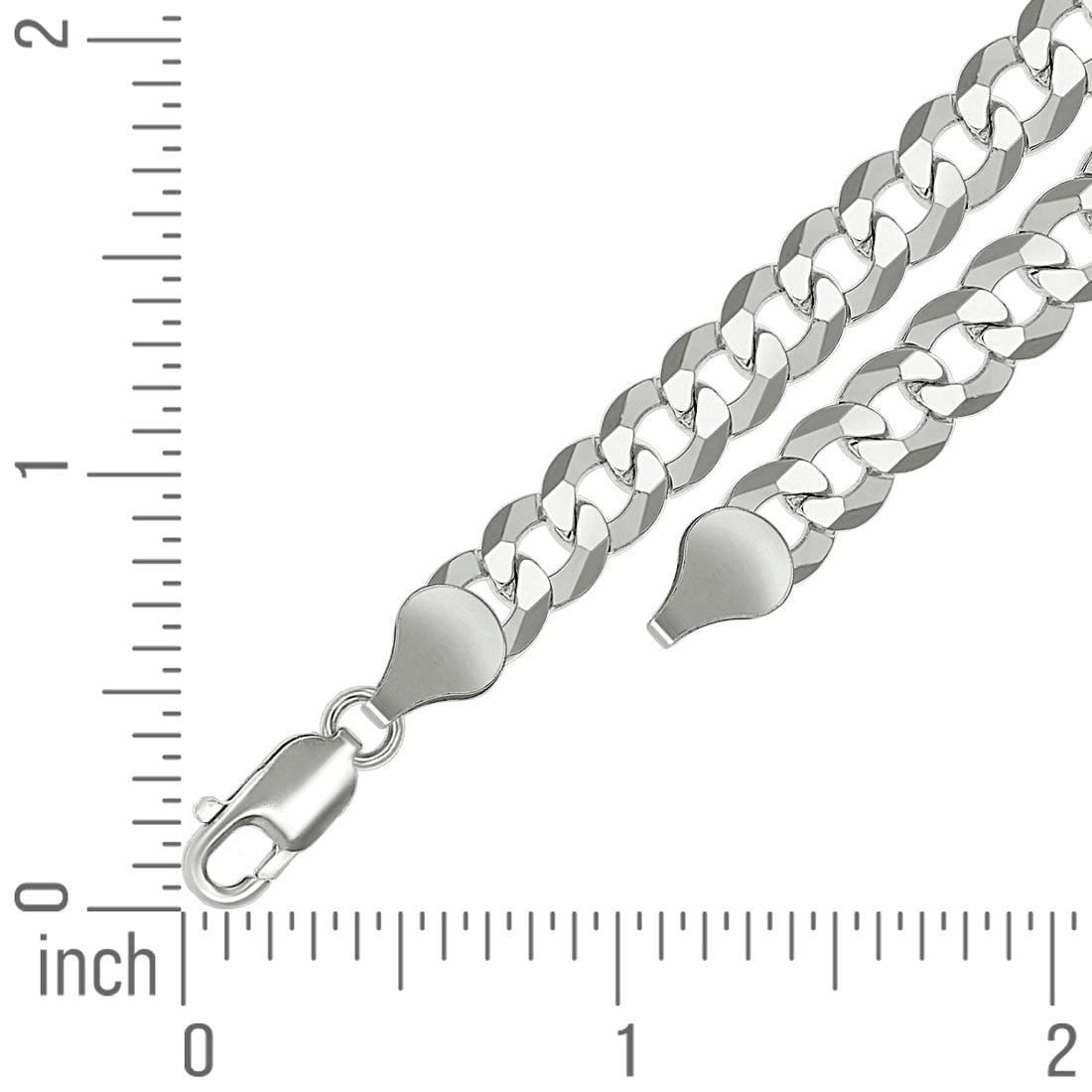925 Sterling Silver Solid Super Flat Comfort Curb Chain Silver 7.2mm Anklet 9 Inch Anklet for Women and Men