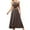 Coffee, variant on IROINNID Women's Sleeveless Solid Color A-Line Dress Fashion Casual One Neck Backless Belt Long Dress One-Shoulder Full-Length Dress