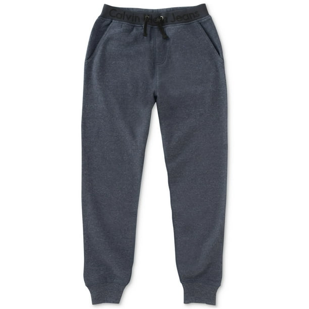 Calvin Klein Boys Heathered Casual Jogger Pantalones, Azul, XL Calvin Klein Persona que practica jogging