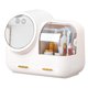 thumbnail image 1 of Organizador de maquillaje con luz LED Caja de almacenamiento de cosméticos con espejo LED Ventilador Abanopi blanco / espejo + ventilador, 1 of 7