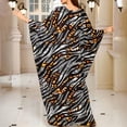 thumbnail image 6 of Women's Plus Size Swimwear Cover Ups Leopard Print Long Sleeve V Neck Beach Dress Lightweight Quick Dry Comfy Bathing Suits, 6 of 6