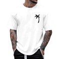 thumbnail image 3 of Mens White T Shirts Slim Fit Quarter Sleeve Big and Tall Summer Beach Tops Fashion Printing Crew Neck Summer Outdoor Basic Activewear, 3 of 5