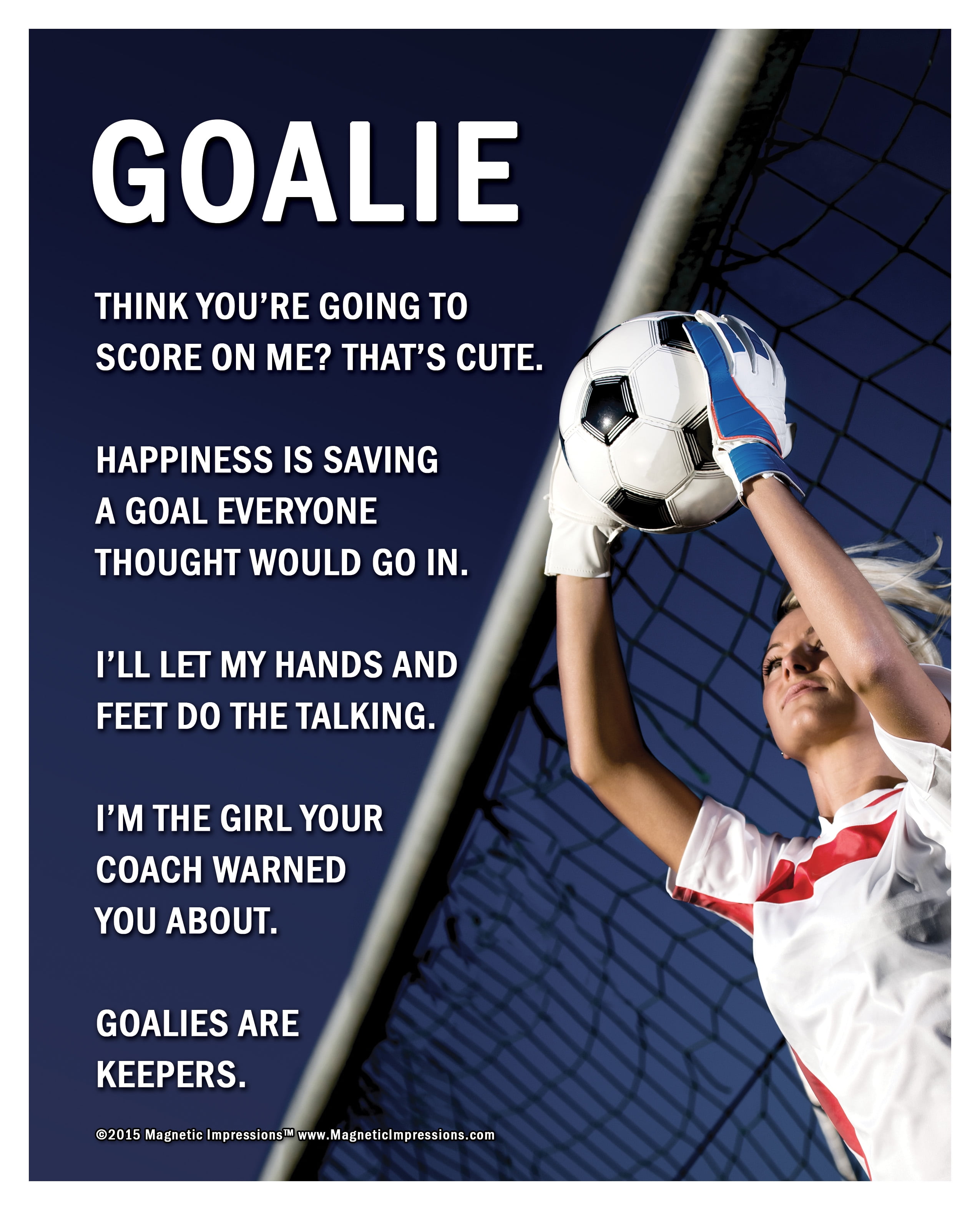 Unframed Soccer Goalie Female 8 Unframed Soccer Goalie Female 8