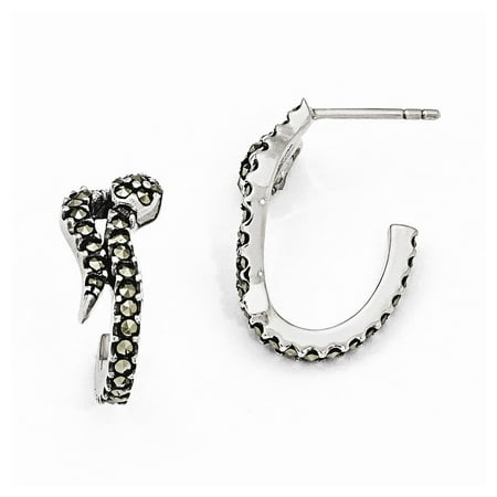 - Sterling Silver Marcasite Snake Post Earrings