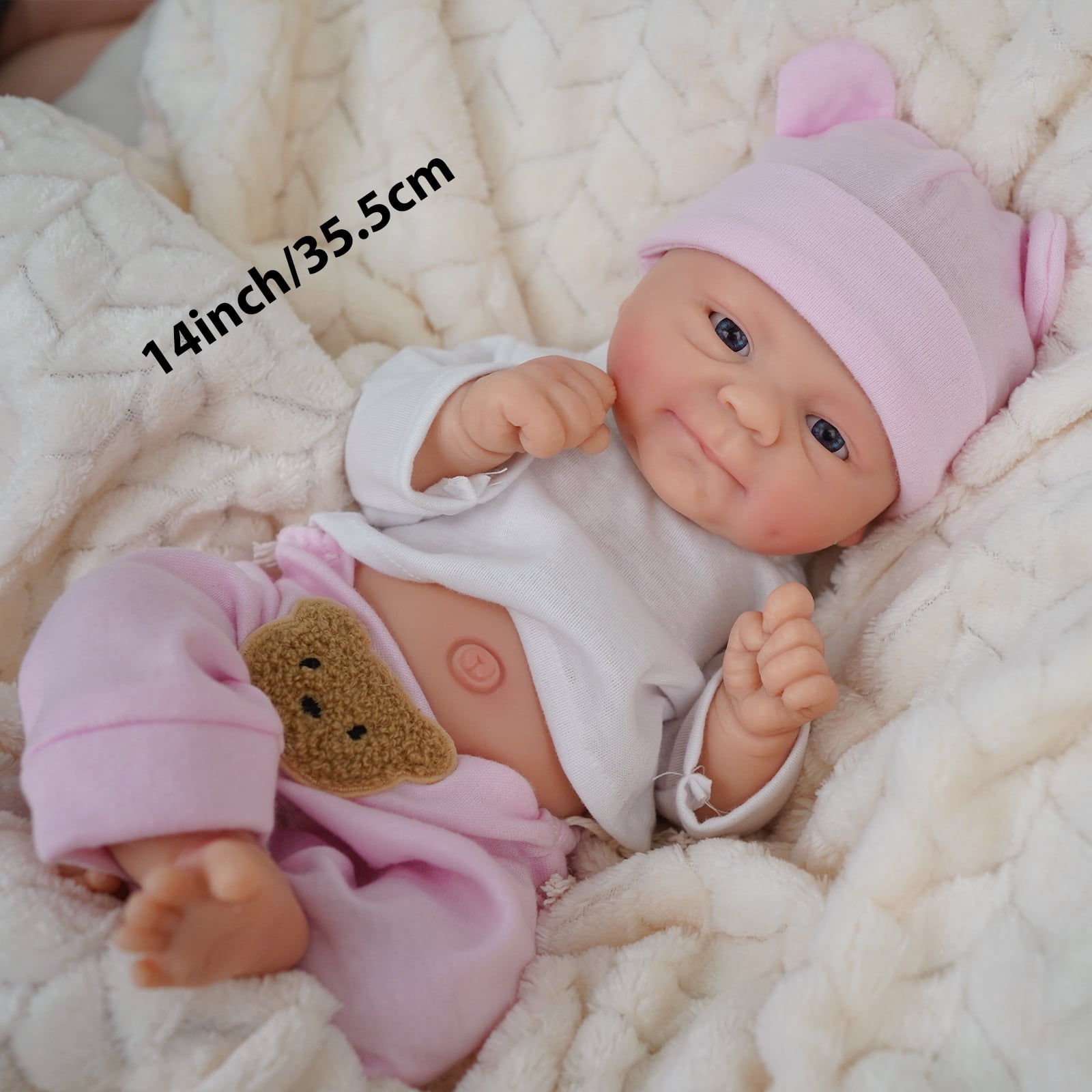 Coco - 14 Inch Ultra-Realistic Reborn Baby Doll with Open Eyes & Pink Dress | Perfect Gift for Collectors & Kids 3+