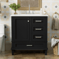 thumbnail image 4 of 30" Bathroom Vanity , Modern Bathroom Cabinet with Sink Combo Set, Bathroom Storage Cabinet with a Soft Closing Door and 3 Drawers, Solid Wood Frame(Black), 4 of 9