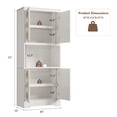 thumbnail image 5 of Garvee Pantry Cabinet with Carved Door, 72" Tall Kitchen Hutch Storage Cabinet with Shelf for Microwave, Freestanding Wooden Cupboard with Crystal Handle, for Dining Living Room, Antique White, 5 of 8