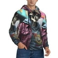 thumbnail image 2 of Rateoe Skeleton Cool Street Fashion Pattern Mens Hoodie, Pullover Hooded Sweatshirt, Kangaroo Pocket Hoodie Ideal for Daily Wear, Travel and Home-XX-Large, 2 of 7