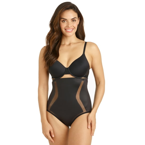 TC Fine Womens Middle Manager Firm Control High-Waist Brief (Black, XL)