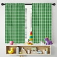 thumbnail image 5 of Blackout Kids Curtains,Green White Checkerboard Checkered Pattern Childrens Insulated Curtains Set Of 2,Bedroom Essentials,Toddler Room Decor 42"x54", 5 of 5