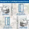 thumbnail image 6 of Brushed Nickel Door Knob, 5 Pack Round Keyless Doorknobs Interior/Exterior Lockset, Passage Locking Door Knobs for Bedroom/Bathroom, Modern Design Door Hardware, 6 of 14