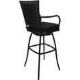 thumbnail image 2 of Outdoor or Indoor Metal Bar Stool 30" Seat - Elon Arms - Black Fabric - Black, 2 of 3
