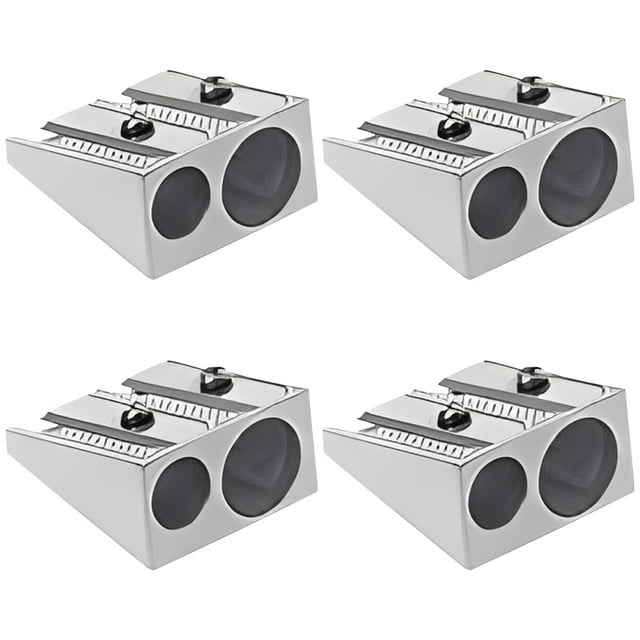 Aluminum Alloy Pencil Sharpener Double Holes Beveled Metal Pencil Sharpener Pen Planer Elementary School Supplies 4/8/12pc