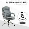 thumbnail image 6 of Vinsetto High Back Home Office Chair Executive Computer Chair with Adjustable Height, Upholstered Thick Padding Headrest and Armrest - Gray, 6 of 10