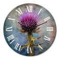 thumbnail image 2 of Designart "Thistle Plant Whispers in Purple and Green IV" Floral Oversized Wall Clock, 2 of 5