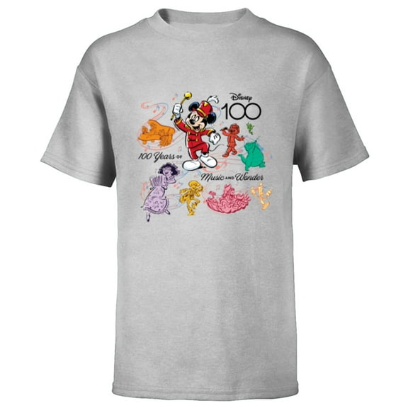 Disney 100 Years of Music and Wonder Color Fill Tunes D100 - Short Sleeve T-Shirt for Kids - Customized-Athletic Heather