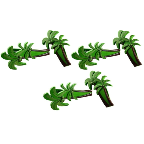3 Pairs (6 Ct) Coconut Tree Style Beach Towel Clips Jumbo Size for Beach Chair, Cruise Beach Patio, Pool Accessories for Chairs, Household Clip, Baby Stroller by C&H Solutions