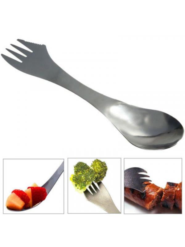 OutSmart 3 in 1 Titanium Spork Feed Your Face Leave No Trace Portable and Reusable Multi Tool for Backpacking and Camping