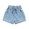 thumbnail image 3 of Mlqidk Shorts for Girls Size 10-12 Summer Beach Elastic Belt Jeans Shorts Little Girls Active Wide legs Mini Shorts with Pockets Sky Blue 3-4 Years, 3 of 3