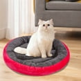 thumbnail image 6 of Taotanxi Round Donut Cat and Dog Cushion Bed, 17in Pet Bed for Small or Medium Dogs, Anti-Slip & Water-Resistant Bottom, Soft Durable Fabric Pet Beds, Washable Calming Cat Bed Red, 6 of 6