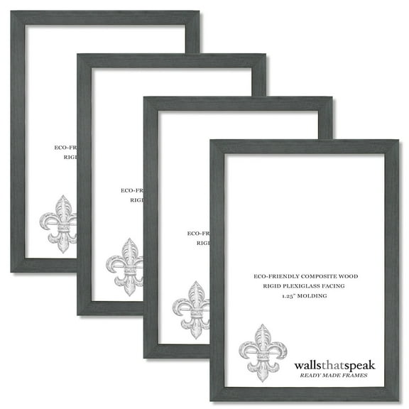 7x8 Slate Gray Picture Frame for Puzzles Posters Photos or Artwork (4-Pack)
