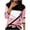 Pink, variant on yievot Women's Casual Geometry Printed T-Shirt Long Sleeve Blouse Round Neck Tops