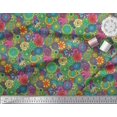 thumbnail image 3 of Soimoi Rayon Fabric Colorful Flowers Clip Art Print Sewing Fabric Yard 56 Inch Wide, 3 of 3