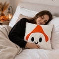 thumbnail image 6 of 1Pc Halloween Pillow Cover Spooky Ghost Jack O Lantern Embroidered White Throw Pillow Cover for Indoor Halloween Decor Fall Home Decor for Living Room Couch, 6 of 7