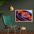 thumbnail image 2 of Space Wall Art with Frame, Apocalyptic Cosmos Design Circular Striped Vibrant Galaxy Mystic Sky Solar System, Printed Fabric Poster for Bathroom Living Room Dorms, 35" x 23", Multicolor, by Ambesonne, 2 of 2