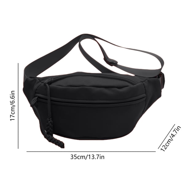 Sacoche Bandoulière Unisexe Imperméable - Sac Banane Polyester Noir - Neuf Avec étiquettes