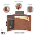 thumbnail image 3 of Estuche Pop-Up para tarjetas de crédito con protección RFID, billetera de cuero genuino con compartimento para billetes y monedas para hombres y mujeres, 3 of 4
