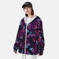 thumbnail image 3 of Kdxio Purple Butterfly Print Women Men Sun Protection UPF 50+ Jackets Zip Up Long Sleeve Hoodie Hiking Lightweight with Pockets, 3 of 7