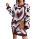 thumbnail image 3 of SAYOO Vestido de suéter para mujer, vestido de primavera de punto con cuello redondo y manga larga con corazón de amor en capas, prendas de punto in otoño/invierno para mujer de una pieza SAYOO moda, 3 of 7