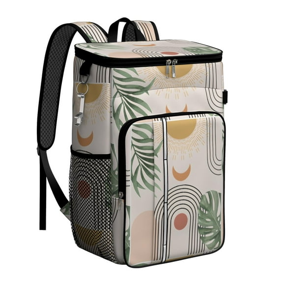 Travel Cooler Bag - Boho Bohemian Art Camping Beer Cooler Backpack with Bottle Opener- Waterproof Insulated Picnic Backpacks - Cooler Bag for Beach