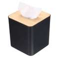 thumbnail image 1 of Cubierta de caja de tejidos Uxcell con tapa de bambú, soporte cuadrado para caja de tejidos, contenedor de tejidos faciales, 1 of 6