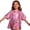 Hot Pink, variant on K'i'ds Shiny Metallic Holographic T-Shirt G'i'rls B'o'ys Dance Party Festival Carnival Disco Hip Hop Short Sleeve Crew Neck Top Fashion Apparel Gown