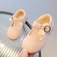 thumbnail image 5 of Domzle Wide Toe Box Toddler Mary Jane Dress Shoes Girl , Soft Upper, Hook & Loop T-strap, Non-slip Outsole Pink, 5 of 7