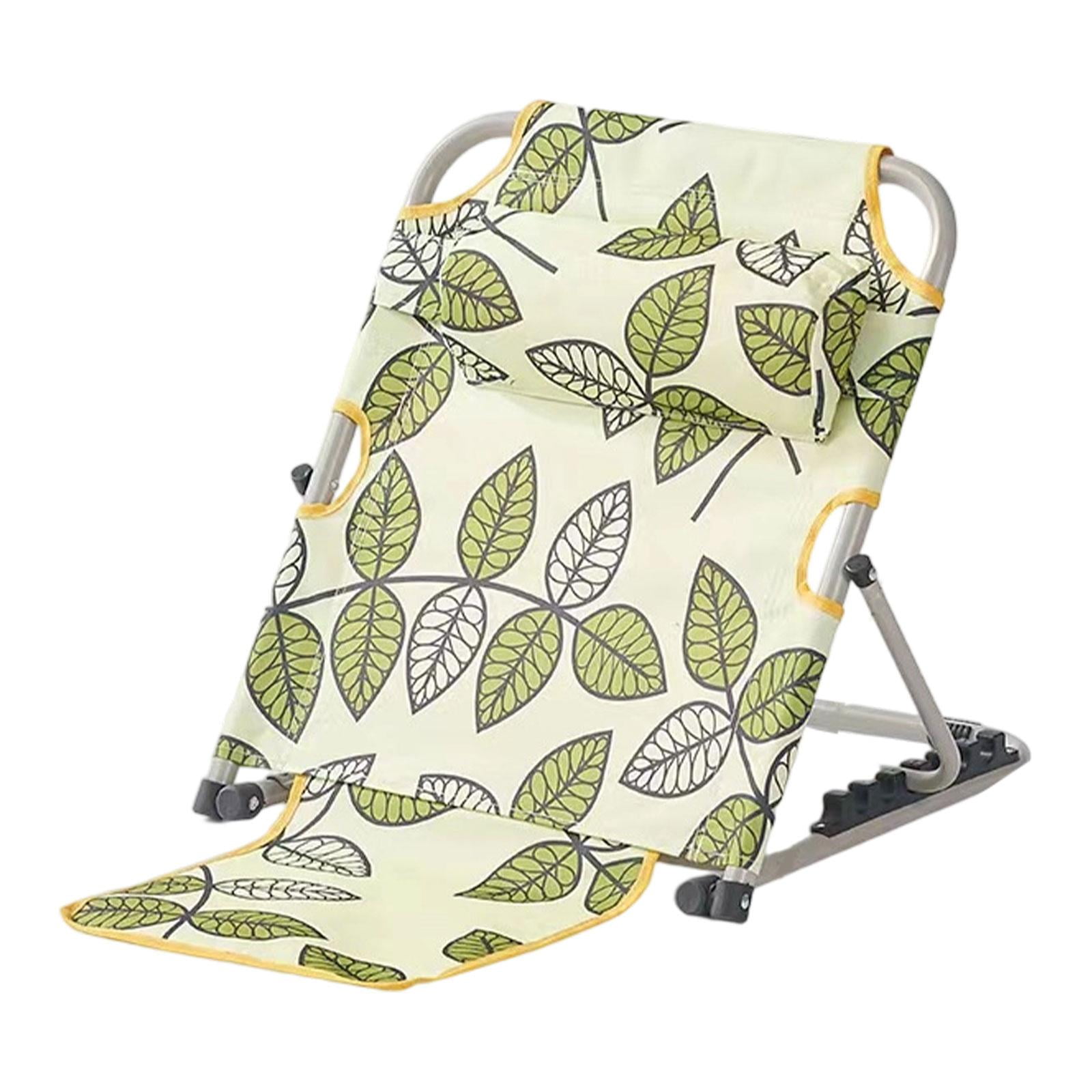 CarpNettore Bed Backrest Adjustable Change Angle Foldable Chair for Seating Read Resting Green Leaves