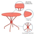 thumbnail image 4 of Flash Furniture Oia Commercial Grade 35.25" Round Coral Indoor-Outdoor Steel Patio Table with Umbrella Hole, 4 of 7
