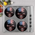 thumbnail image 2 of BaHomeck Electric Stove Burner Covers Set of 4,Round Metal Gas Stove Burner Covers 8 Inch and 10 Inch,Kitchen Decor,Skull With American Flag On Black Background, 2 of 2