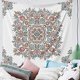 thumbnail image 3 of ZHAOCHENG Tapiz de pared con diseño de mandala y flores: tapiz bohemio hippie blanco con estampado floral esbozado, 3 of 5