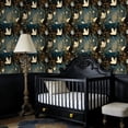 thumbnail image 4 of Boho Peel and Stick Wallpaper Magical Nocturnal Forest Iridescent Butterflies Wall Mural 17.7in x 9.8ft Self Adhesive Removable Wall Paper Renter Friendly Wallpaper for Nursery Bedroom Cabinets, 4 of 8