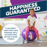 Flybar Hopper Ball for Kids, Inflatable Bouncy Ride-On Ball w/ Handle for Indoor & Outdoor Active Play, Includes Pump, Jump Ball Toy for Boys & Girls, Supports Up to 165 lbs, Ages 3+, 18-Inch, Small