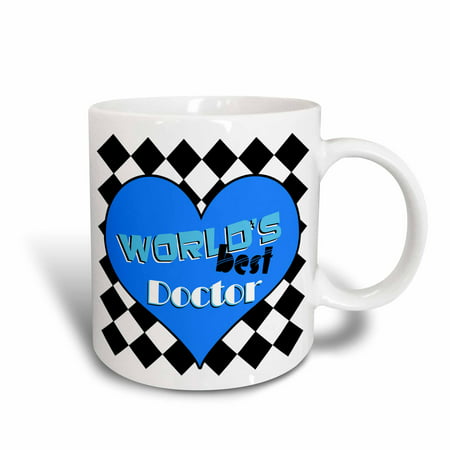 3dRose Worlds Best Doctor - Blue, Ceramic Mug,